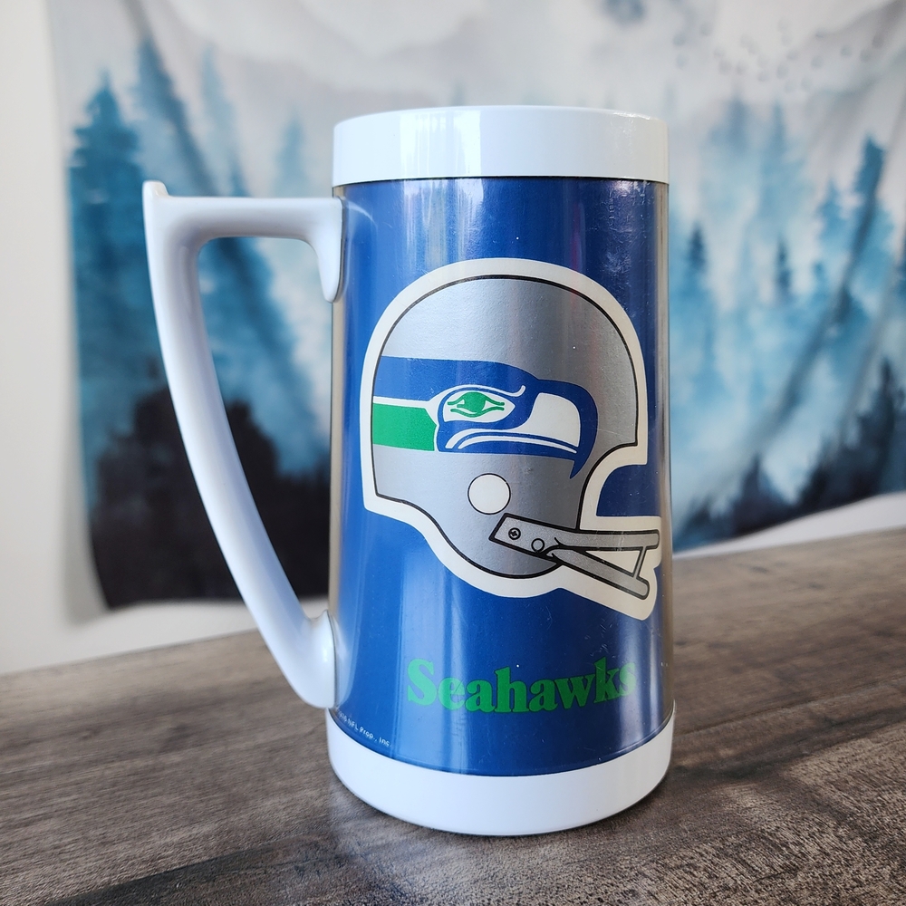 VTG Seattle Seahawks Thermo-Serv Plastic Mug 70s NFL
